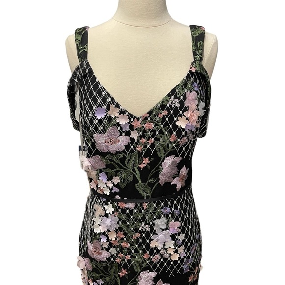 MARCHESA NOTTE Floral Cold-Shoulder Gown - Picture 5 of 8